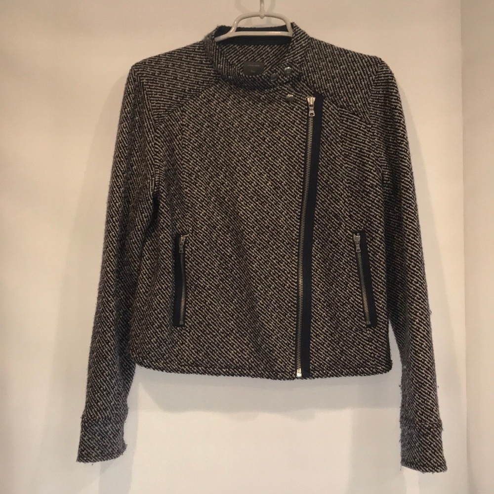 Asymmetrical zip wool mix Moro jacket M